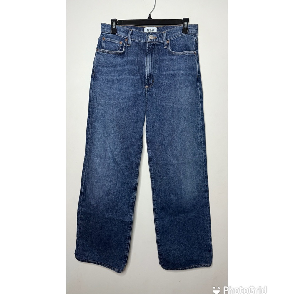 Agolde Dark Blue Harper Straight Leg Women's Jeans - Picture 2 of 7